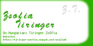 zsofia tiringer business card